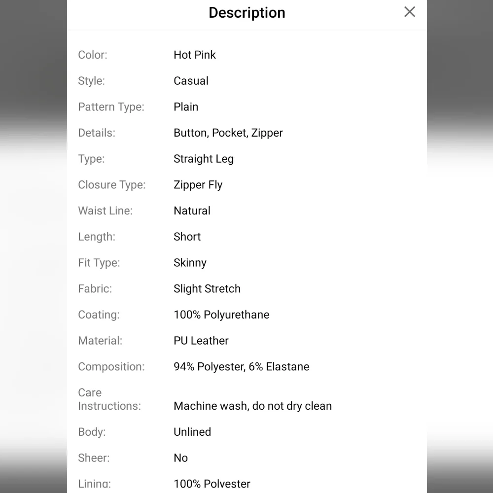 SHEIN hot pink latex look booty short shiny barbie kenergy vibe Medium NWT - Picture 14 of 14